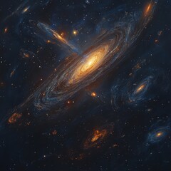 Wall Mural - somewhere in deep space, we find this amazing spiral galaxy