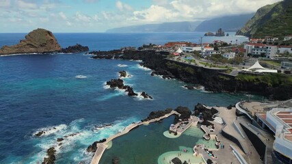 Wall Mural - Volcanic lava swimming pool at Porto Moniz, Madeira Island, Portugal