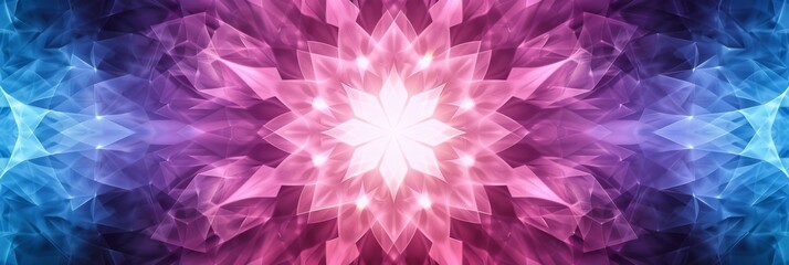 Poster - Vibrant and colorful abstract light patterns create a mesmerizing, dynamic, and symmetrical design that captivates