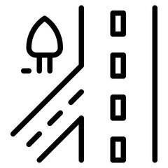 Wall Mural - road or route outline icon