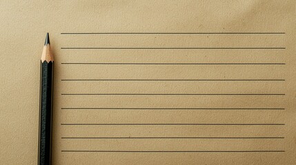 Poster - A close-up of notebook paper with a pencil and an empty space