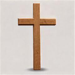 Wooden cross isolated on transparency