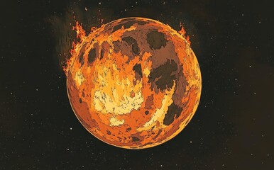 Wall Mural - a 3d illustration of planets in deep space. 5k digital space sci-fi art - realistic visuals