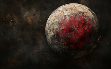 Wall Mural - a 3d illustration of a planet in deep space. high quality digital space sci-fi art in 5k with realis
