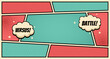 © fika - Versus pop art background template for cartoon comic book page or poster.