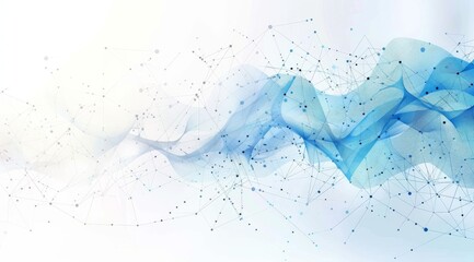 Poster - An artistic and abstract design portrays a blue wave that showcases network connections, embodying a modern aesthetic