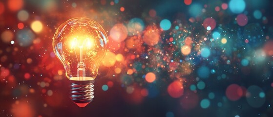 Aufkleber - Vibrant Light Bulb Art. Explosive Colors & Creative Bokeh Effect