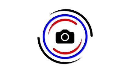 Fototapete - Camera icon with circle moving. Animation of camera sign. Camera icon.