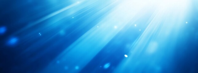 Poster - Background blurred with lens flare of a horizontal blue bokeh abstract