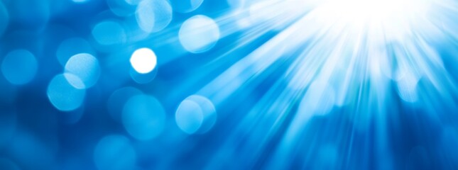 Poster - Abstract Blue Bokeh Background with Lens Flare