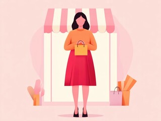 Poster - Ecommerce Fashion Digital Coupons and Discounts Flat Design for Online Shopping Sales Promotion and Marketing Offers