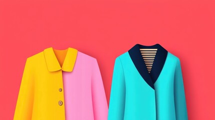 Poster - Vibrant and minimalist flat design showcasing the trending section of a fashion retail store or e commerce platform