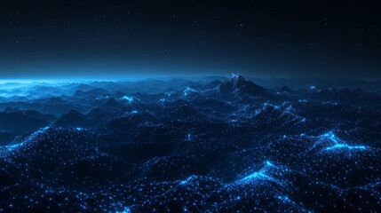 Poster - abstract image showing digital technology and online cybersecurity data protection. polygon internet