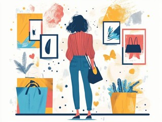 Poster - Retail Fashion Trend Based Loyalty Program with Flat Design for Marketing and Branding Strategies to Engage Customers Analyze Behaviors and Drive Sales in the Modern Digital Economy