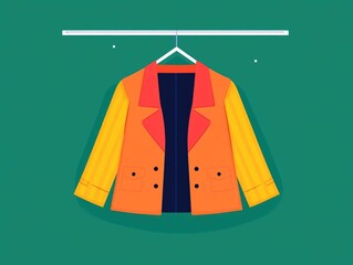 Poster - Flat design showcasing organized clothing categories and product display on a minimalist and modern retail website layout for ecommerce and online shopping