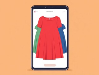 Poster - Sleek and modern flat design showcasing an apparel retail website with organized clothing categories and intuitive user interface