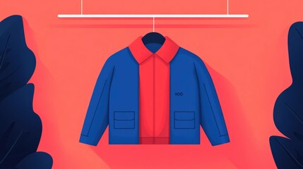 Poster - Flat design showcasing apparel retail online sales and promotional offers for ecommerce and digital marketing purposes