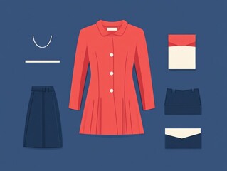 Poster - Ecommerce Fashion Outfit Mix and Match Tool Flat Design Minimalist and modern digital graphic template for online shopping platform retail application or user interface