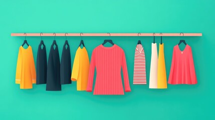 Poster - Fashionable Retail Navigation Flat Design Showcasing a User Friendly Online Shopping Experience with Clean Modern Interface and Responsive Layout