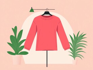 Poster - Visually captivating flat design showcasing apparel products in an interactive e commerce setting designed to enhance online shopping experience and drive sales conversion