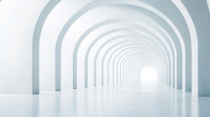 Poster - This 3D rendering shows an abstract futuristic architecture with an empty concrete floor.