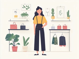Poster - Vibrant Retail Marketing Campaigns with Flat Design for Social Media Showcasing Merchandise and Promoting Brand Awareness and Customer Engagement