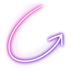 Poster - Neon purple curved arrow sign design element