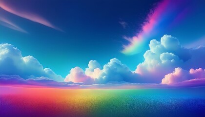 Wall Mural - rainbow and clouds