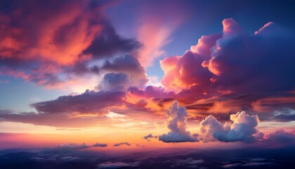 Canvas Print - a sunset sky filled with vibrant