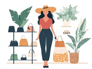 Poster - Personalized fashion product recommendations powered by data analytics and flat design E commerce marketing concept for online retail business and customer experience optimization