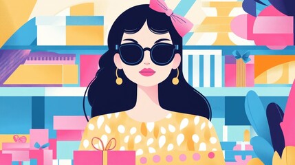 Poster - Stylish and eye catching shopping incentive and retail gift card designs in a flat style perfect for fashion retail e commerce and consumer marketing campaigns