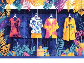 Poster - Seasonal fashion retail sale banners and displays with flat design Promotional marketing templates for ecommerce online shopping store advertisements and commercial business purposes
