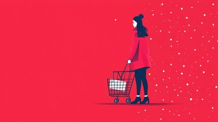 Poster - Sleek and modern flat design for fashion marketing retargeting ads to re engage customers with abandoned online shopping carts promoting e commerce sales and conversion strategy