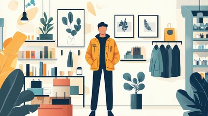 Poster - Personalized fashion retail experiences powered by modern flat design Digital shopping platforms optimized for customized recommendations user preferences and adaptive technology
