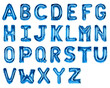 © Rawpixel.com - Letter png stickers, blue foil balloon alphabet set, transparent background