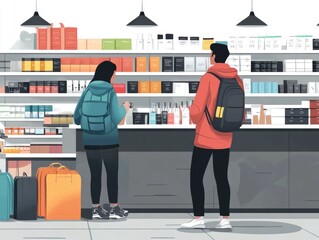 Poster - Strategically Designed Retail Merchandising with Focal Points for Captivating Product Display and Customer Engagement in Modern Store Interiors