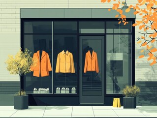 Poster - Seasonally Rotating Fashion Retail Window Displays with Flat Design Concept