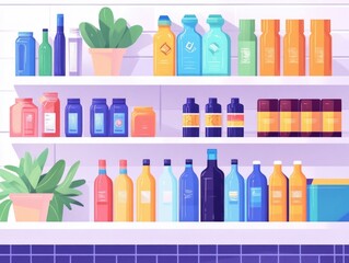 Poster - Optimized Merchandising Strategy for Effective Product Placement and Retail Display   Flat Design Showcasing Efficient Retail Management Branding and Sales Promotion Concepts