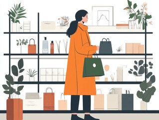 Poster - Retail marketing campaign featuring influencer led merchandising design with flat style  Showcasing product display brand promotion and modern commerce strategy