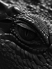 Wall Mural - Close-up of a crocodile's eye and scaly skin.