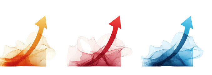 Arrow graph chart moving isolated on transparent background
