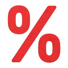 Red percent icon sticker design element