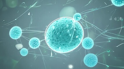 Poster - This animation showcases the intricate details of cellular structures, highlighting their functions and interactions within a microscopic setting.
