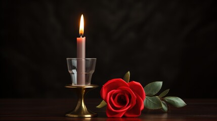 Sticker - candle and rose