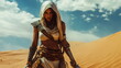 © overrust - female desert fighter with knives