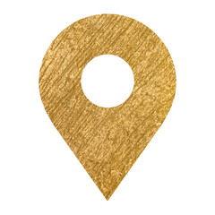 Poster - location pin png icon sticker, gold illustration on transparent background