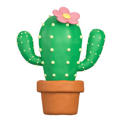 Poster - Cactus  png sticker, 3D clay texture design, transparent background