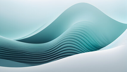 A minimalist 3D rendering featuring a subtle wave pattern with smooth gradients and gentle lighting, creating a calm and refined background perfect for PPT cover pages.