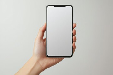 Blank Smartphone Mockup on Hand created with Generative AI