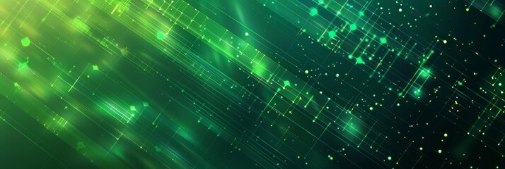 Poster - A vibrant digital design featuring green tones, perfect for tech, innovation, and futuristic themes.